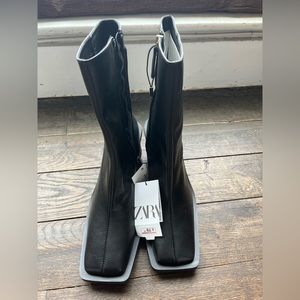 Zara Square Boots NWT